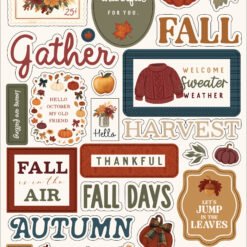 Here Comes Autumn 6x13 Chipboard Words & Phrases