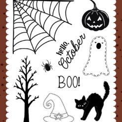 Handmade Halloween Corner Spider Web Stamp Set