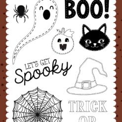 Handmade Halloween Stitched Ghost Stamp Set