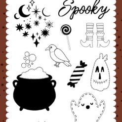 Handmade Halloween Spooky Sparkles Stamp Set