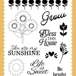Home Sweet Home Sunflower Strip Stamp Set