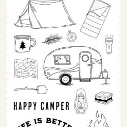 Great Outdoors Camping Icons Stamp Set