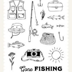 Great Outdoors Fishing Icons Stamp Set