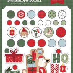Here Comes Santa Paws Decorative Brads