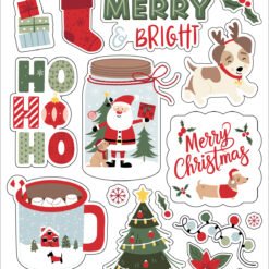 Here Comes Santa Paws Puffy Stickers