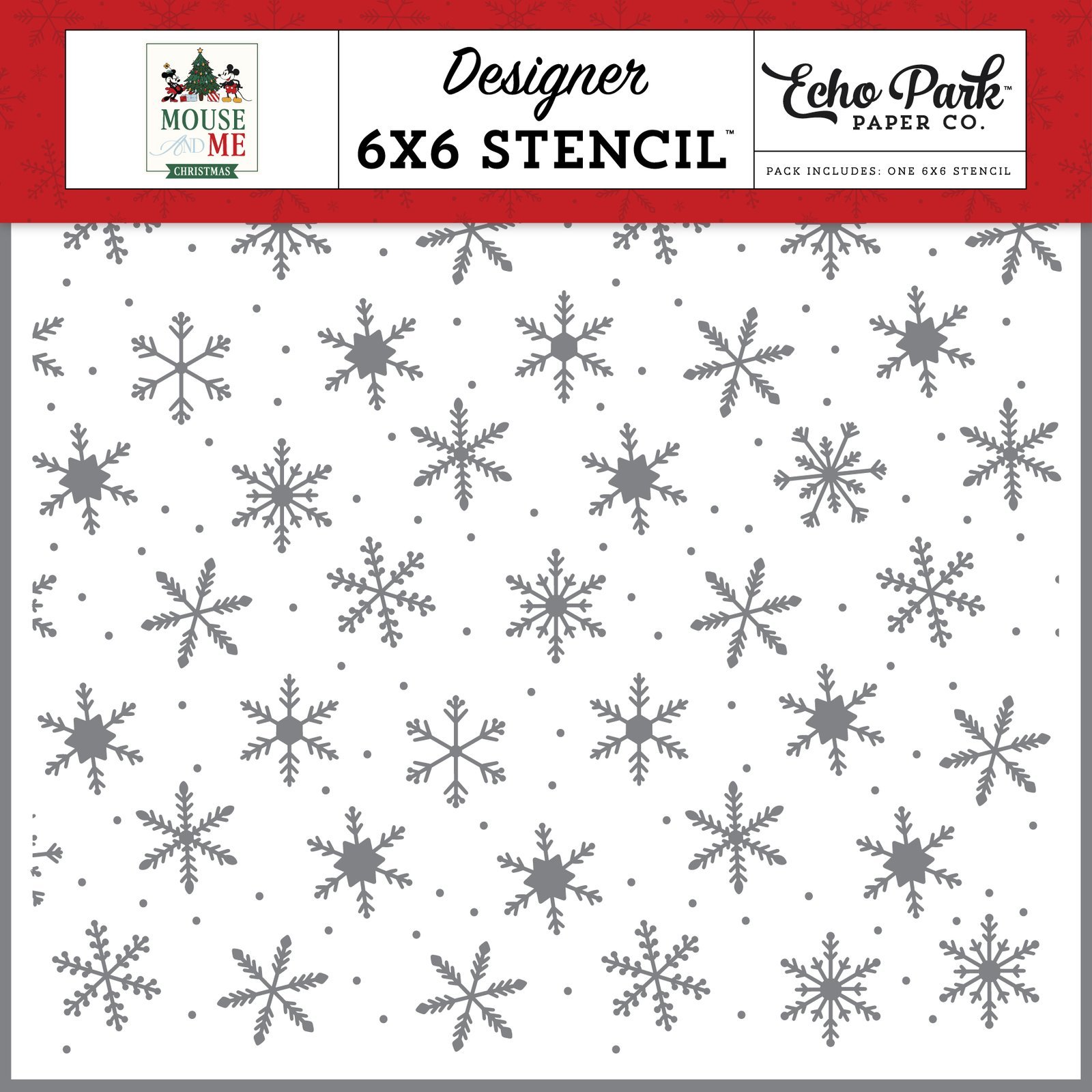 Mouse And Me Christmas Seasonal Snowflakes Stencil