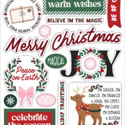 North Pole Christmas 6x13 Chipboard Word & Phrases