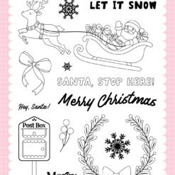 North Pole Christmas Santa Stop Here Stamp Set