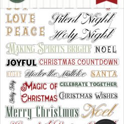 Essentials Vintage Christmas Phrases Sticker Book