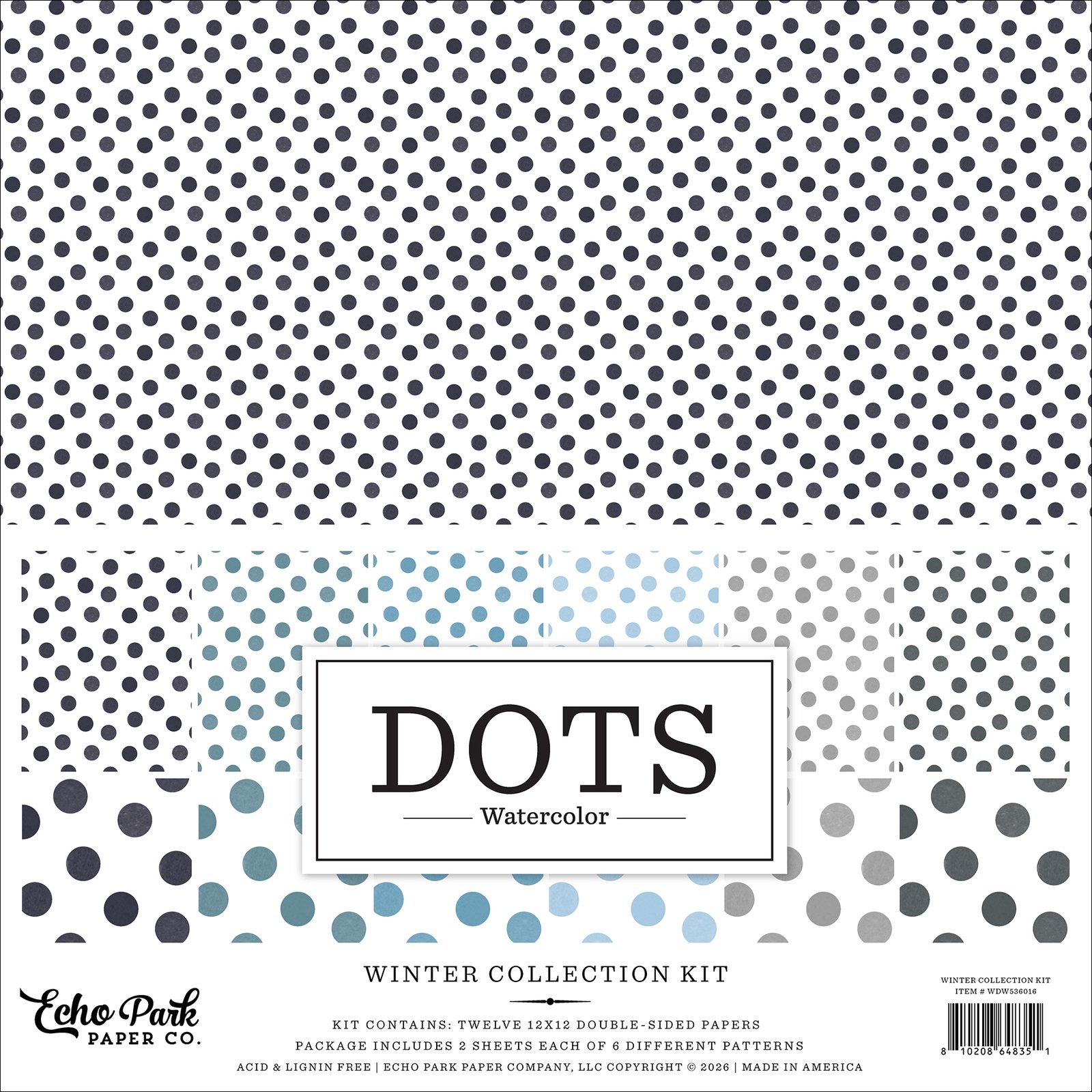 Watercolor PolkaDots Winter Collection Kit