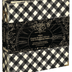 Graphic 45 Check Binder Album with Interactive Pages - Black