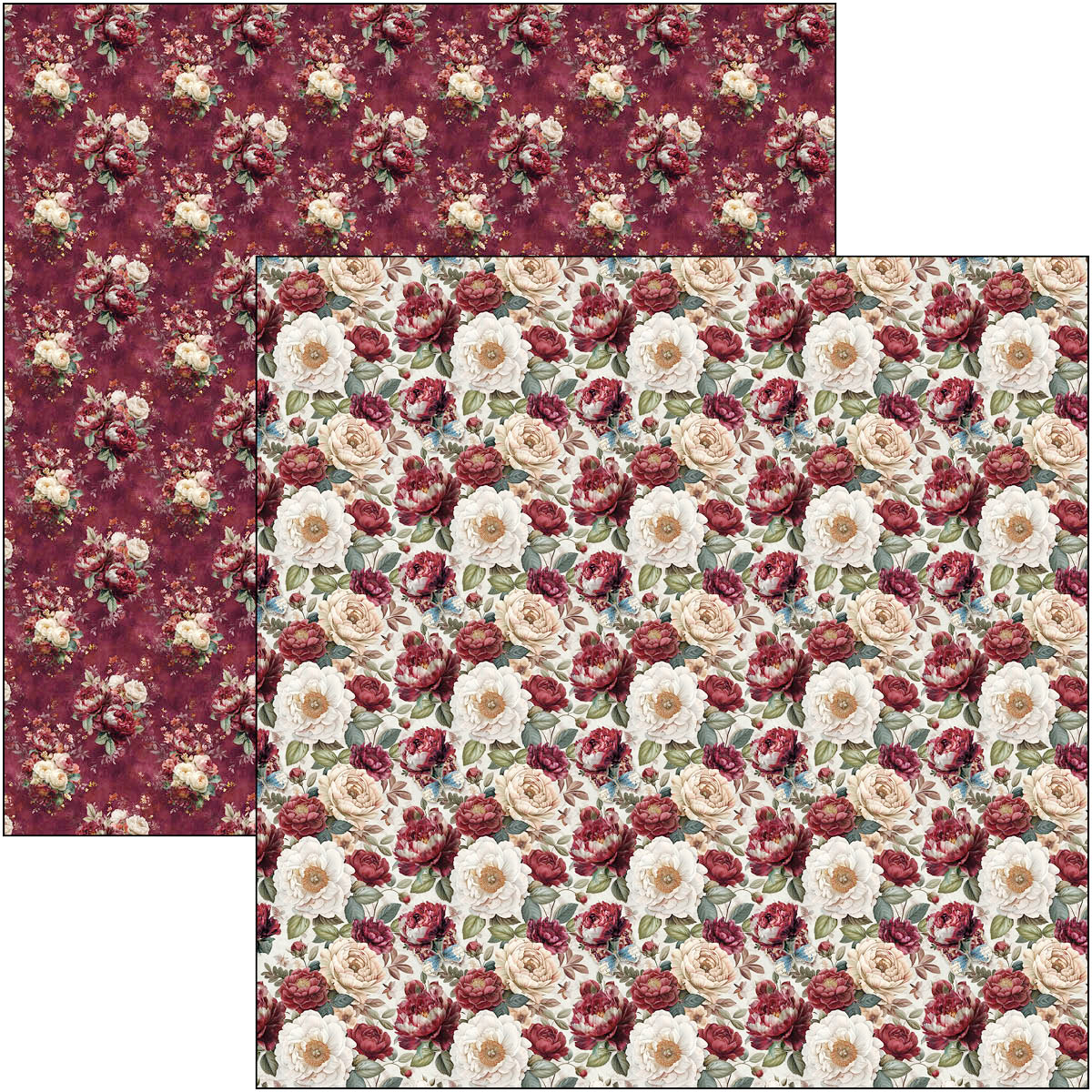 Bohemian Burgundy Patterns Pad 12"x12" 8/Pkg - Image 3