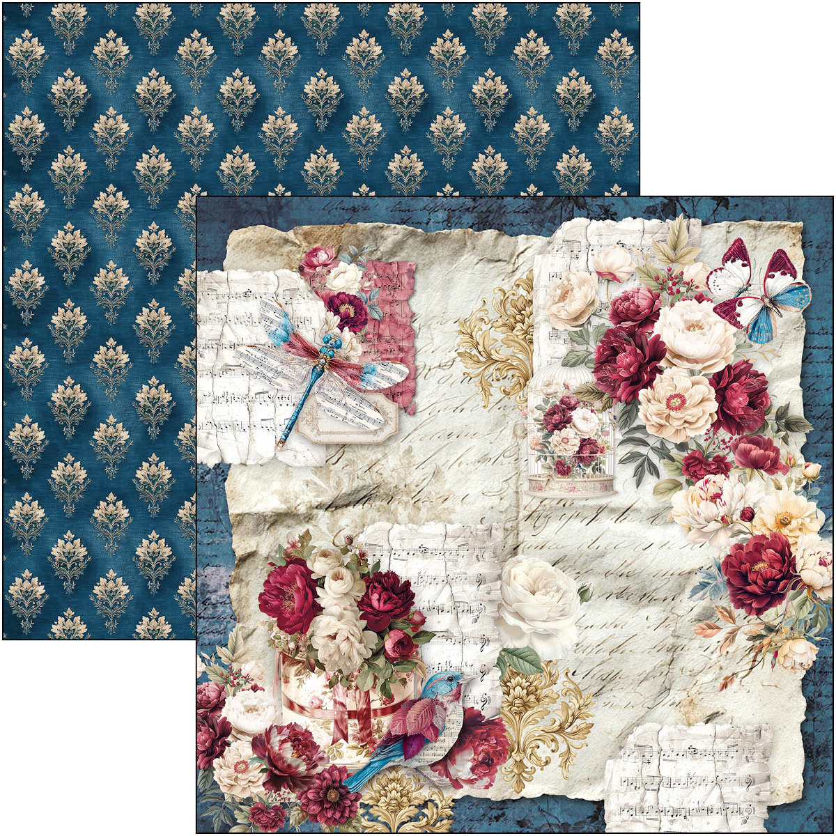 Bohemian Burgundy Patterns Pad 12"x12" 8/Pkg - Image 4
