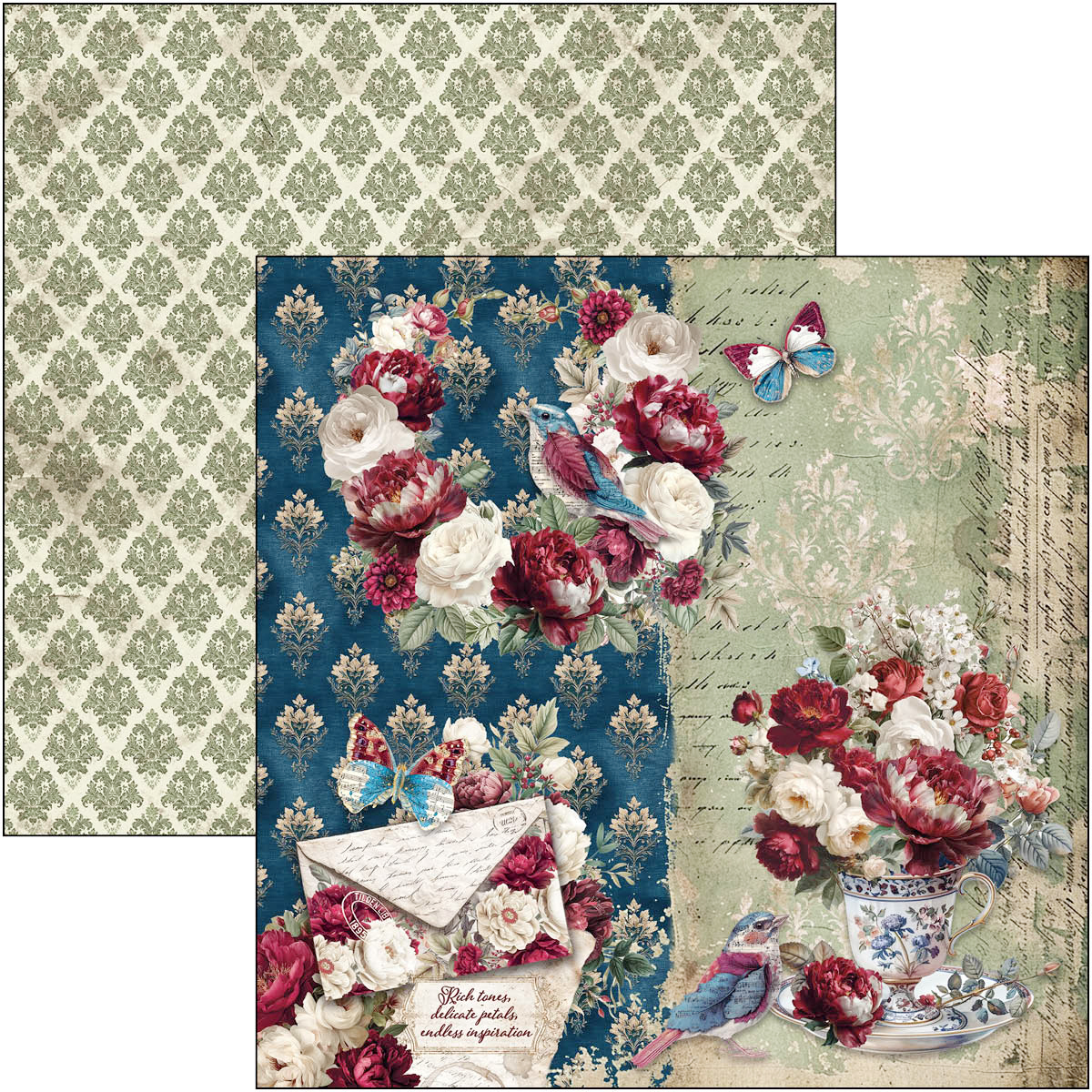 Bohemian Burgundy Paper Pad 12"x12" 12/Pkg - Image 4