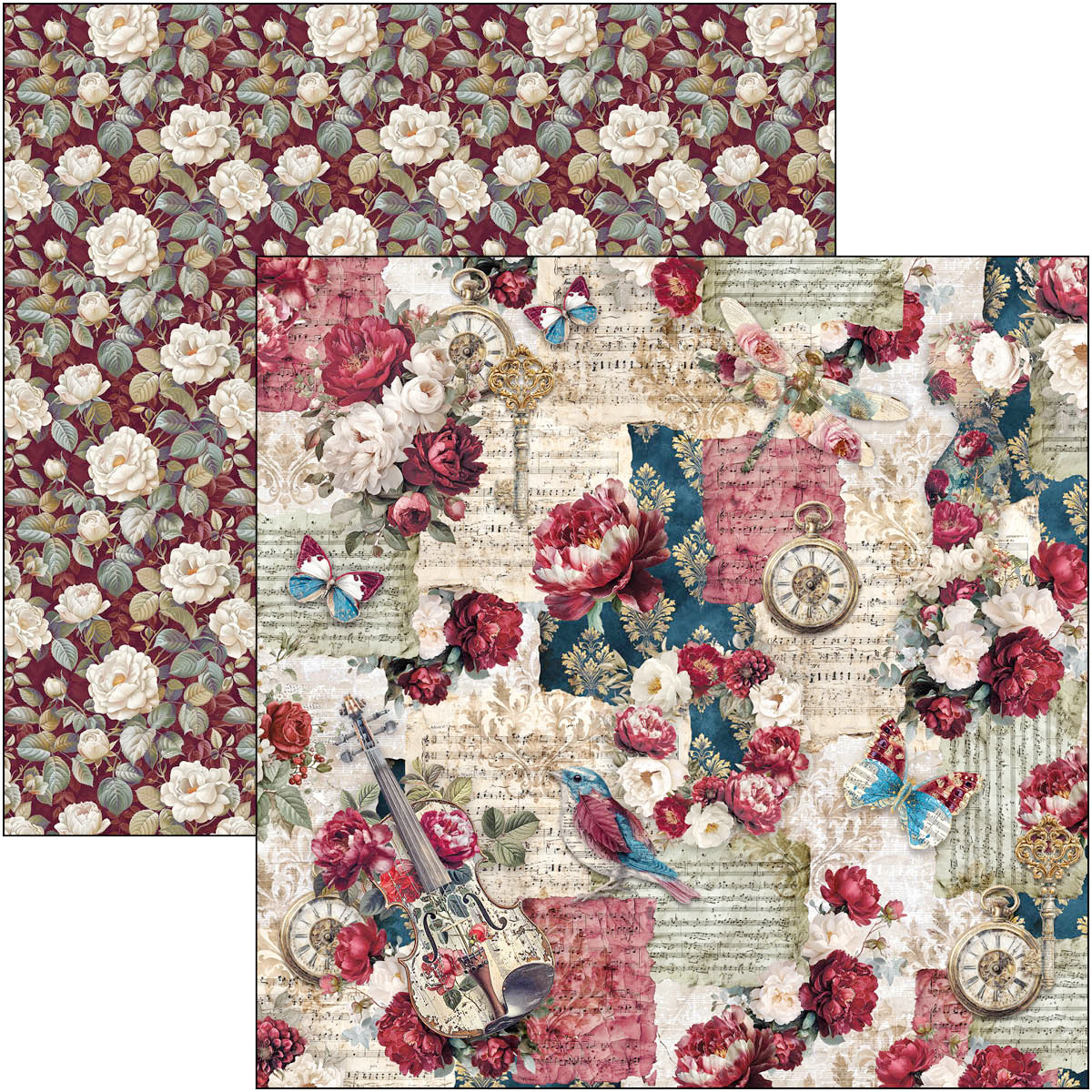Bohemian Burgundy Paper Pad 12"x12" 12/Pkg - Image 5