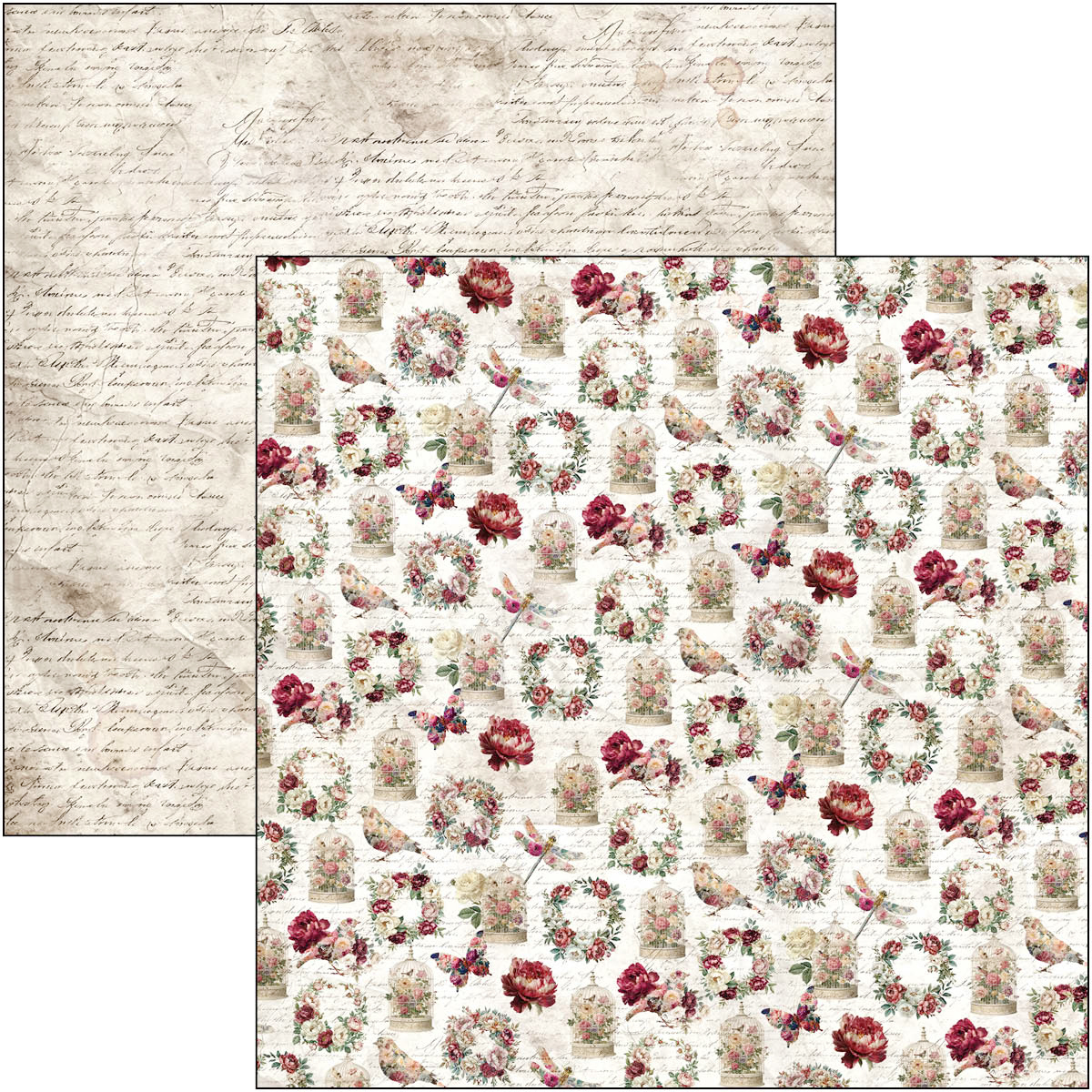 Bohemian Burgundy Paper Pad 12"x12" 12/Pkg - Image 9