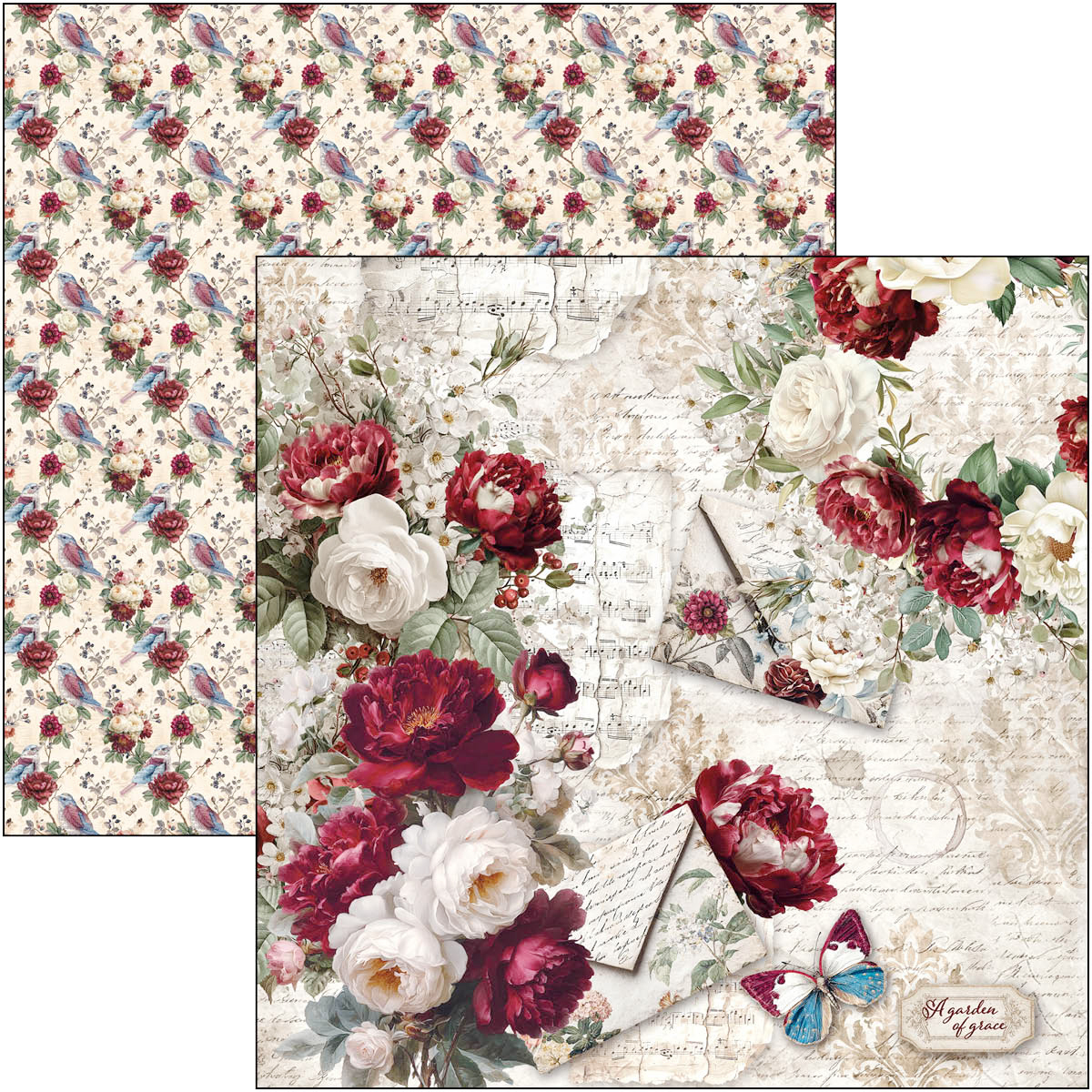 Bohemian Burgundy Paper Pad 12"x12" 12/Pkg - Image 12