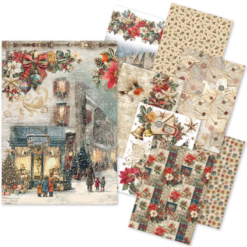Merry & Bright Rice Paper Set A5 MIXED 8/Pkg