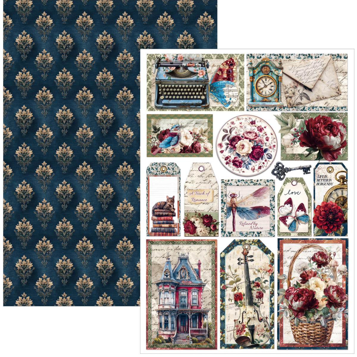 Bohemian Burgundy Creative Pad A4 9/Pkg - Image 3
