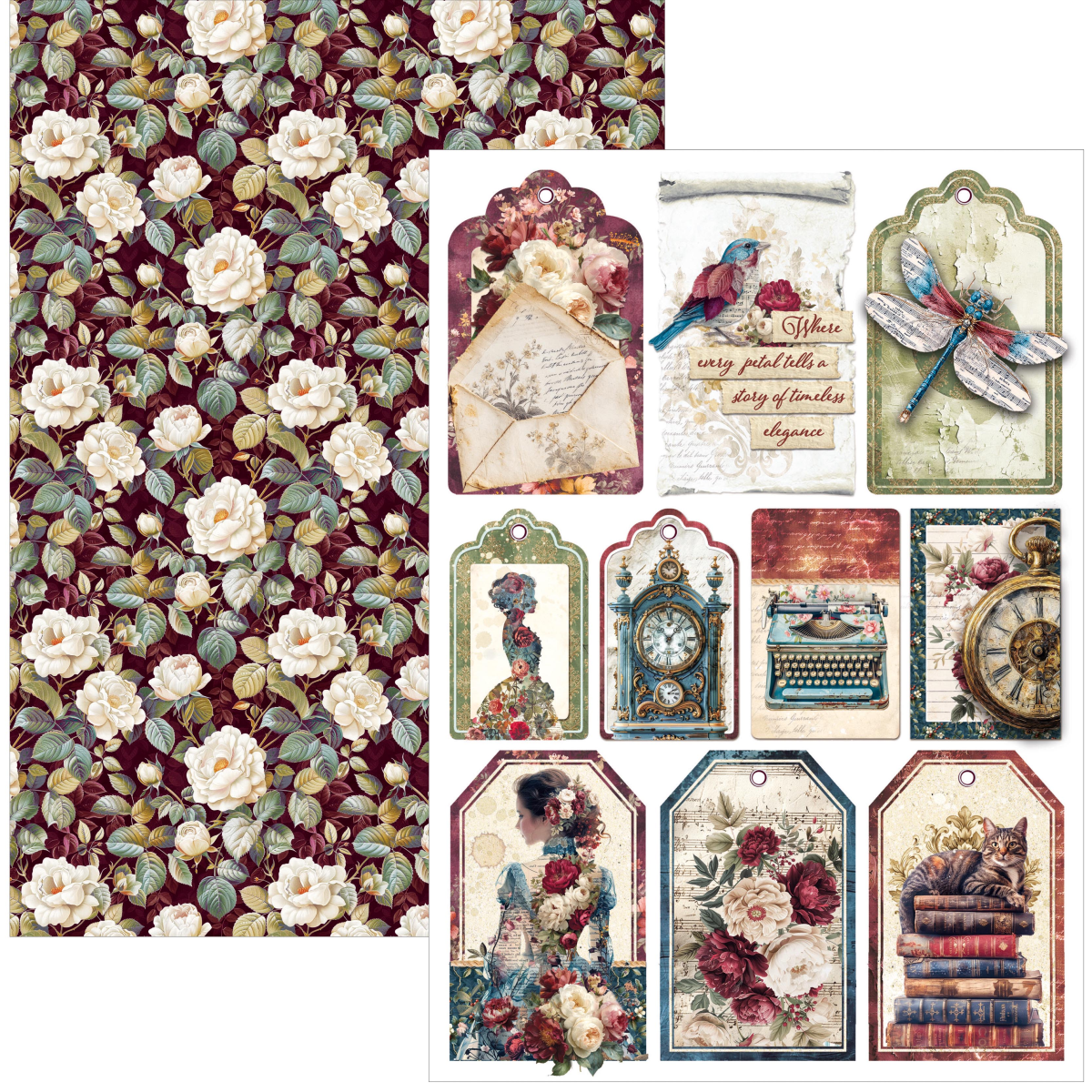 Bohemian Burgundy Creative Pad A4 9/Pkg - Image 5