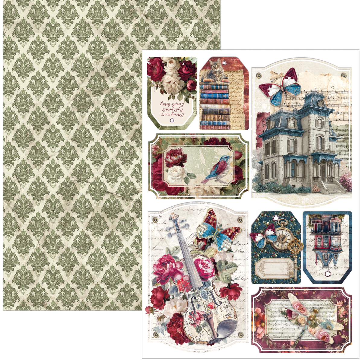 Bohemian Burgundy Creative Pad A4 9/Pkg - Image 7