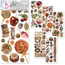 Chocolate Wanderlust Art Stickers transparent adhesive sheets 5/Pkg