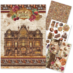 Chocolate Wanderlust Rice Paper Set A4 MIXED 4/Pkg