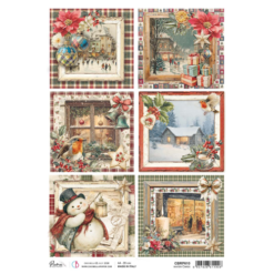 Merry & Bright Rice Paper A4 Winter Cards