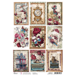 Bohemian Burgundy Rice Paper A4 Burgundy Cards