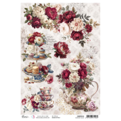 Bohemian Burgundy Rice Paper A4 Burgundy Blush