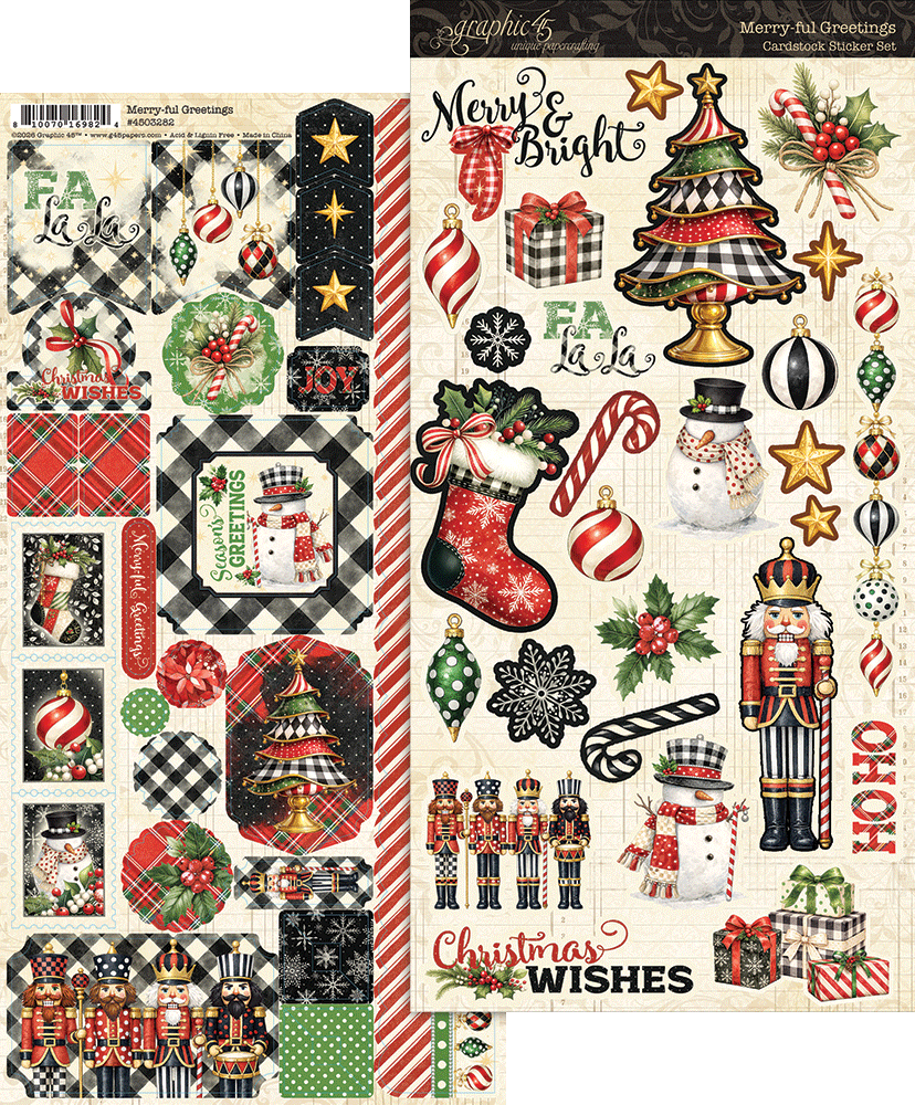 Graphic 45 Merry-ful Greetings Sticker Set