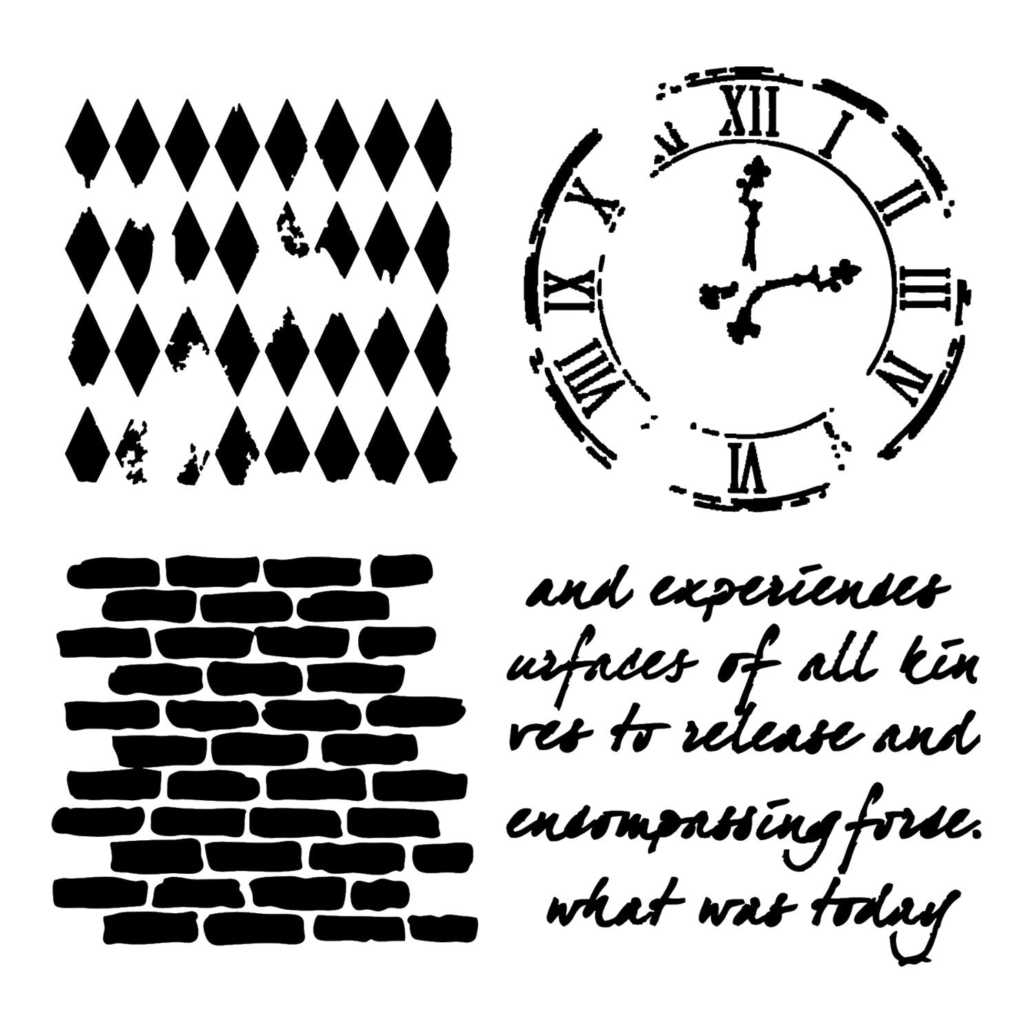 6x6 Stencils - Collage Elements - TCW1090s
