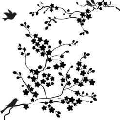 6x6 Stencils - Cherry Blossoms - TCW177s