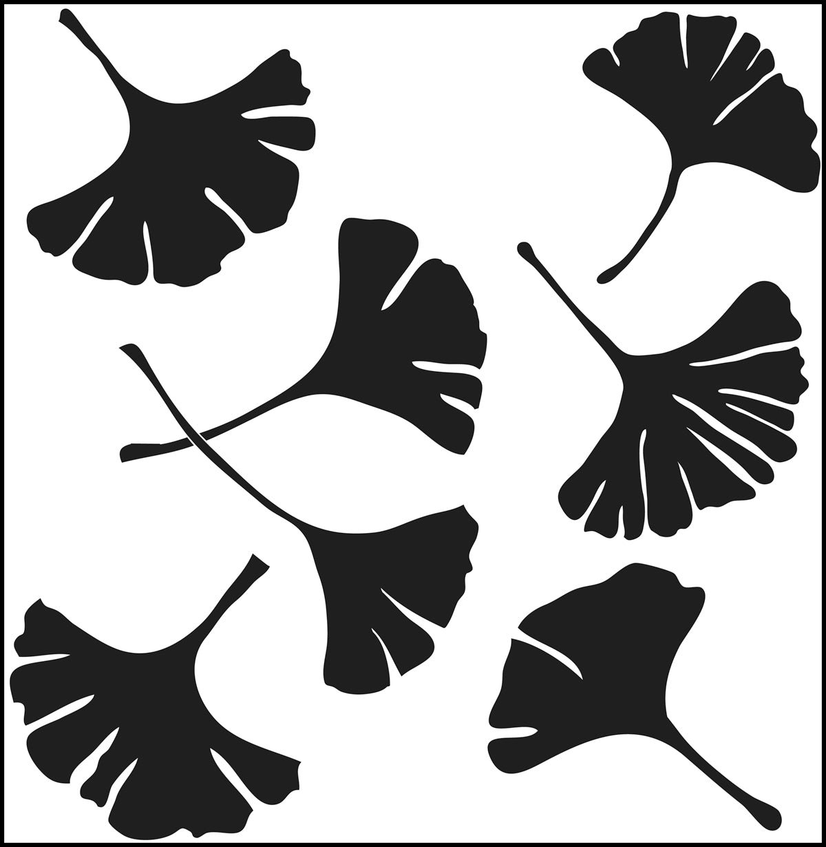 6x6 Stencils - Ginkgo Leaves - TCW192s