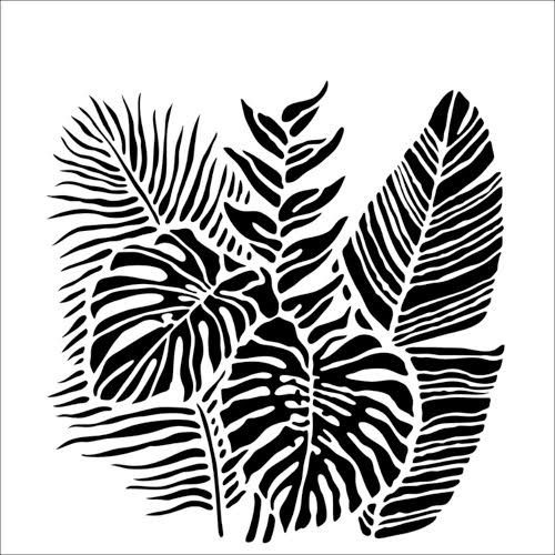 6x6 Stencils - Tropical Fronds - TCW920s