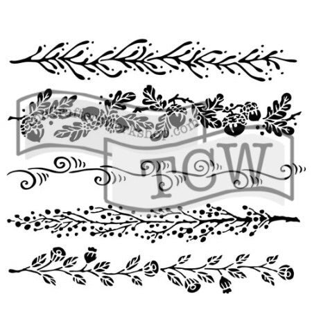 6x6 Stencils - Fanciful Borders - TCW615s