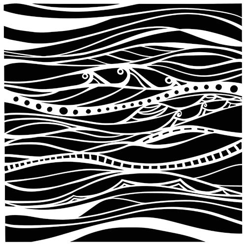 6x6 Stencils - Calm Waves - TCW1060s