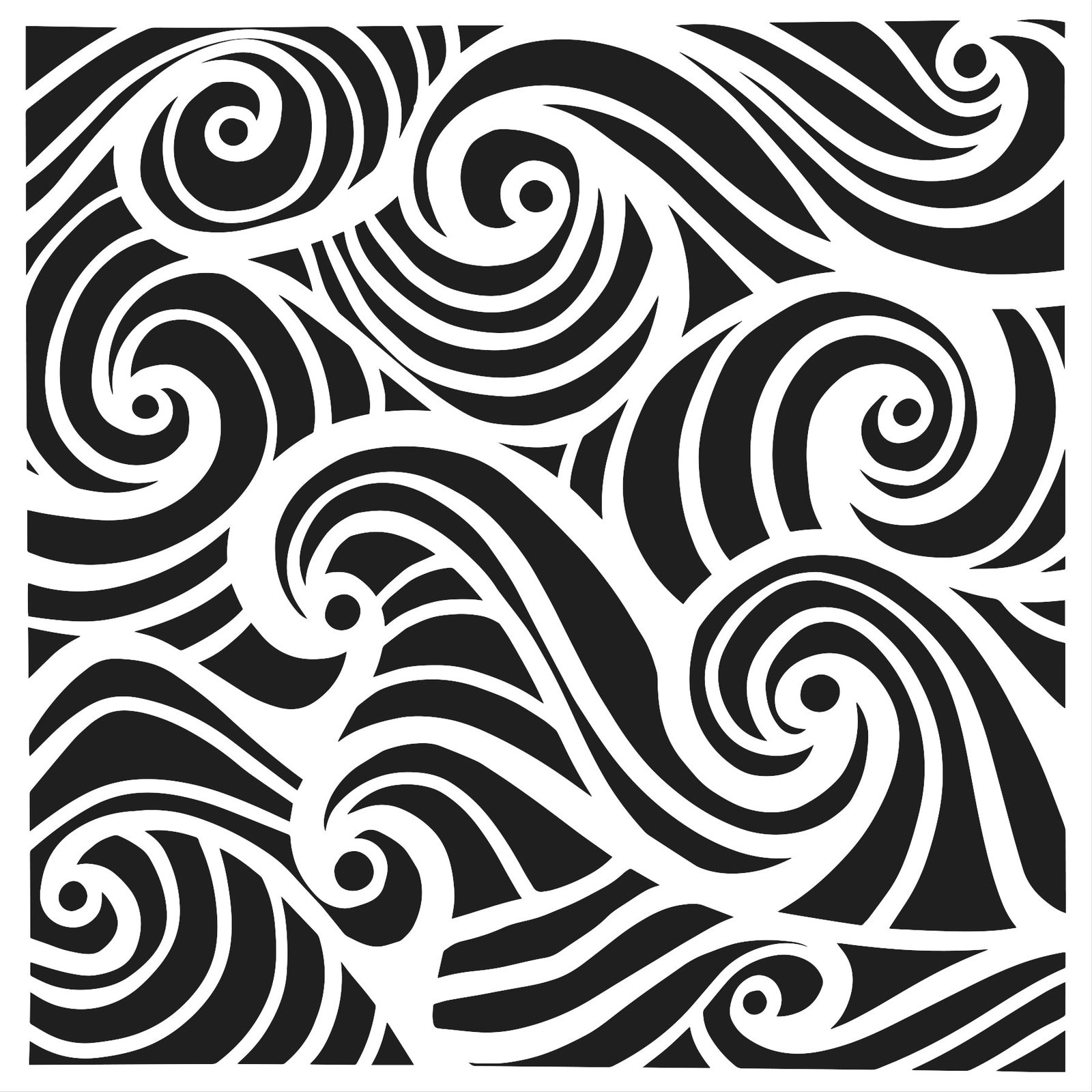 6x6 Stencils - Swirling Waves - TCW1064s