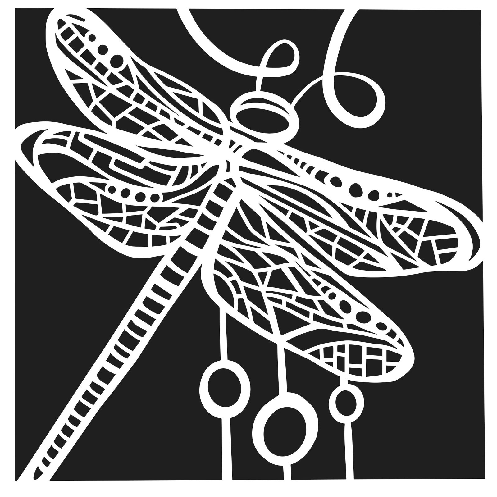 6x6 Stencils - Dragonfly Dance - TCW1065s