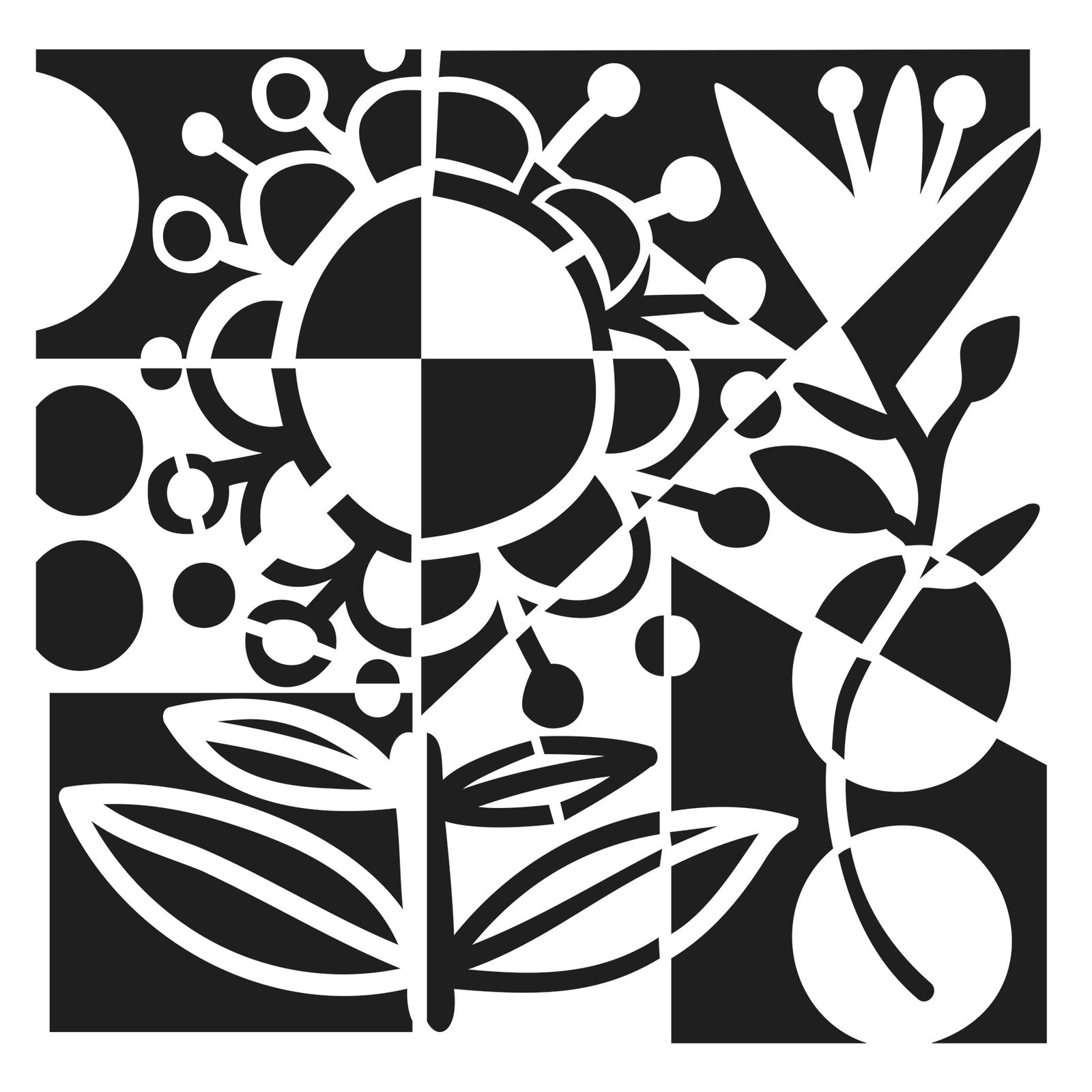 6x6 Stencils - Fractured Flower - TCW1077s