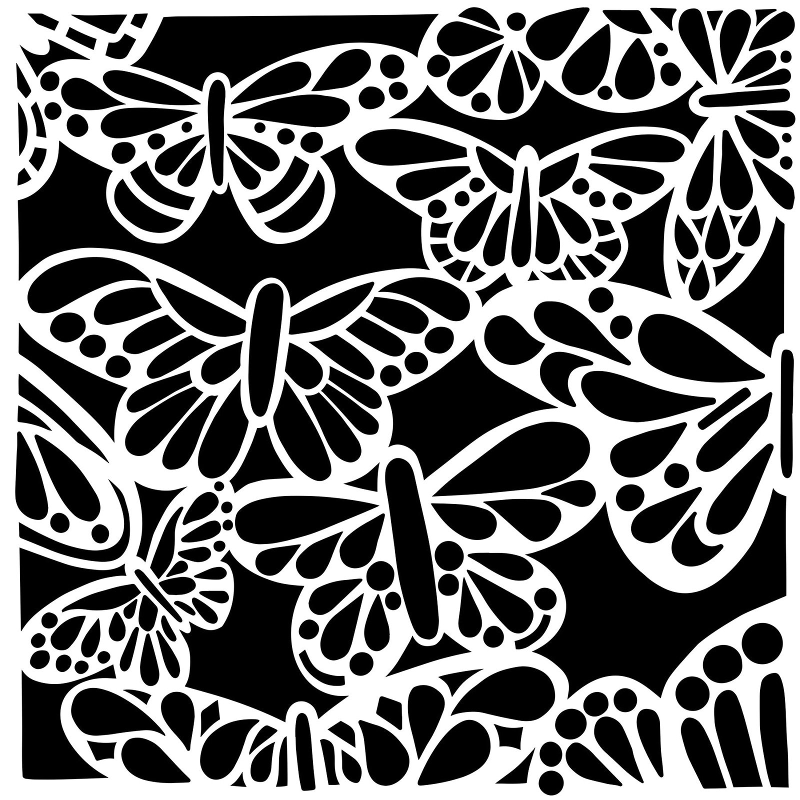 6x6 Stencils - Butterfly Bounty - TCW1081s
