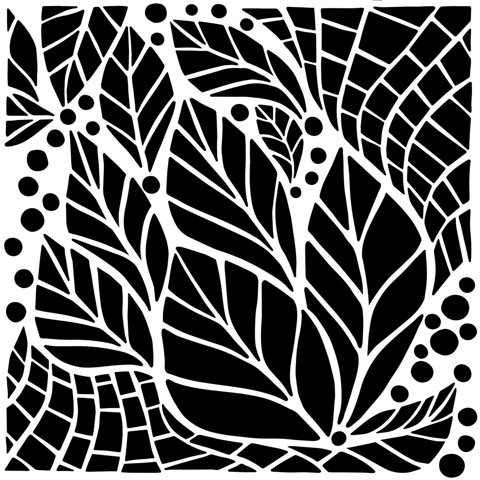 6x6 Stencils - Abstract Leaves - TCW1083s