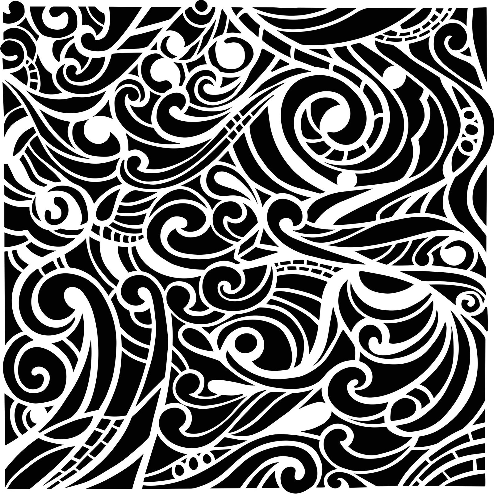 6x6 Stencils - Swooshes - TCW1086s