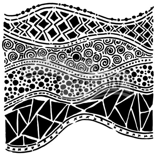 6x6 Stencils - Crazy Waves - TCW743s
