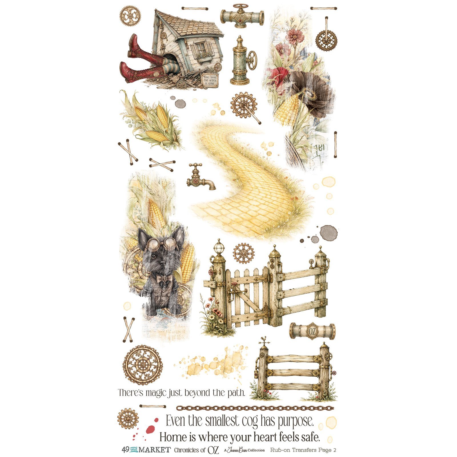 Alternative view of 49 and Market - Chronicles of Oz 6 x12 Essential Rub-on Transfer Set