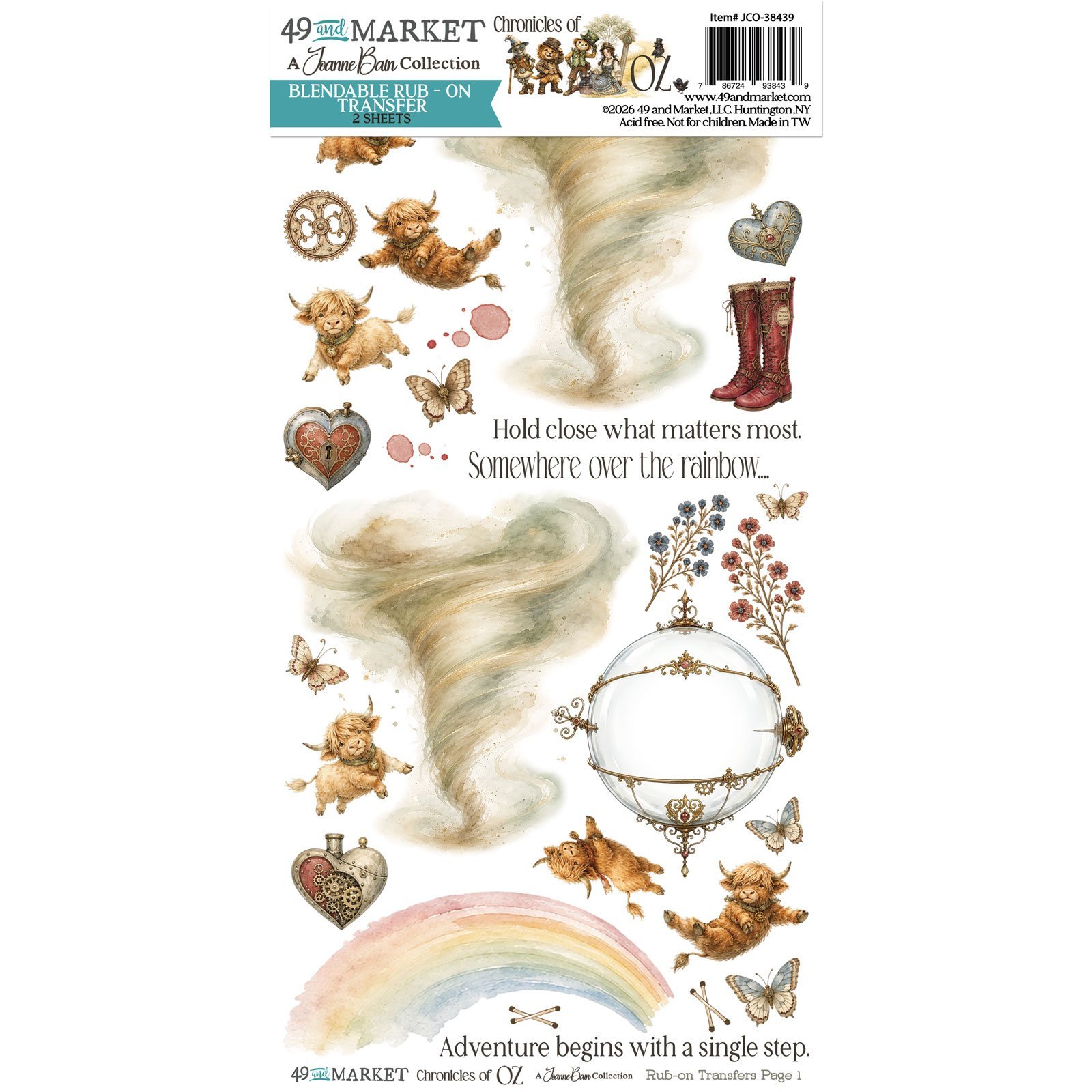 49 and Market - Chronicles of Oz 6 x12 Blendable Rub-on Transfer Set