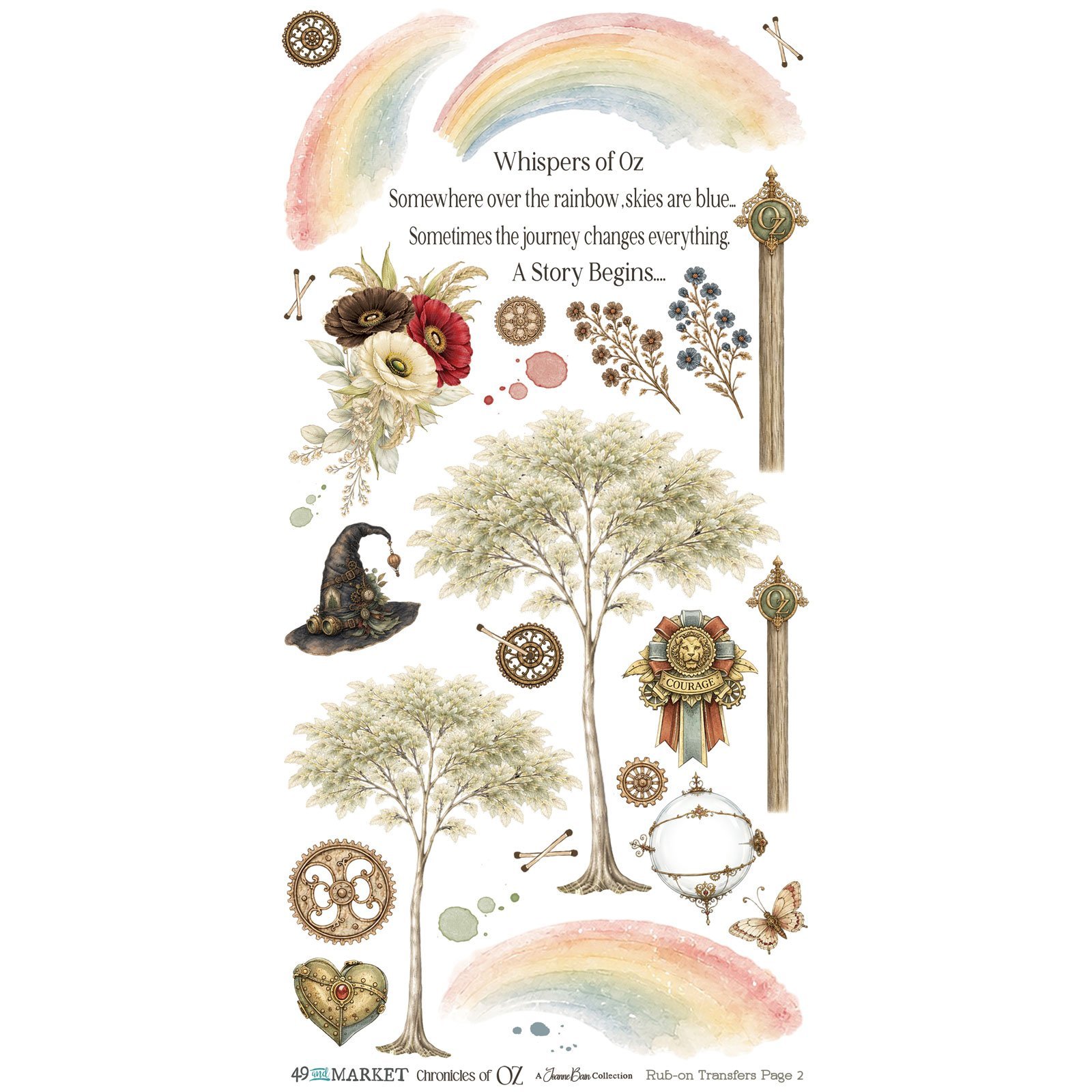 Alternative view of 49 and Market - Chronicles of Oz 6 x12 Blendable Rub-on Transfer Set