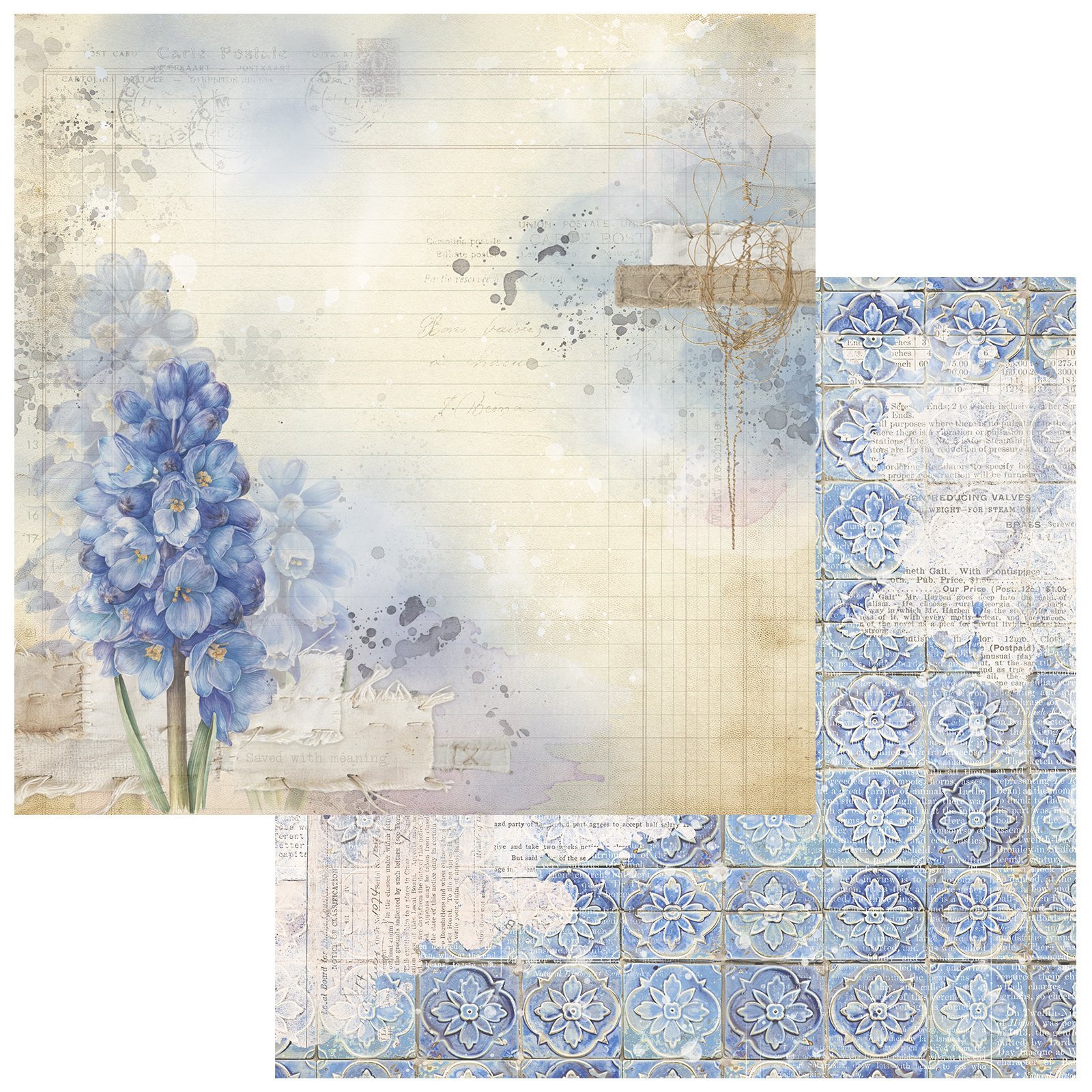 49 and Market - The Keepsake Box Paper - Blue Memories