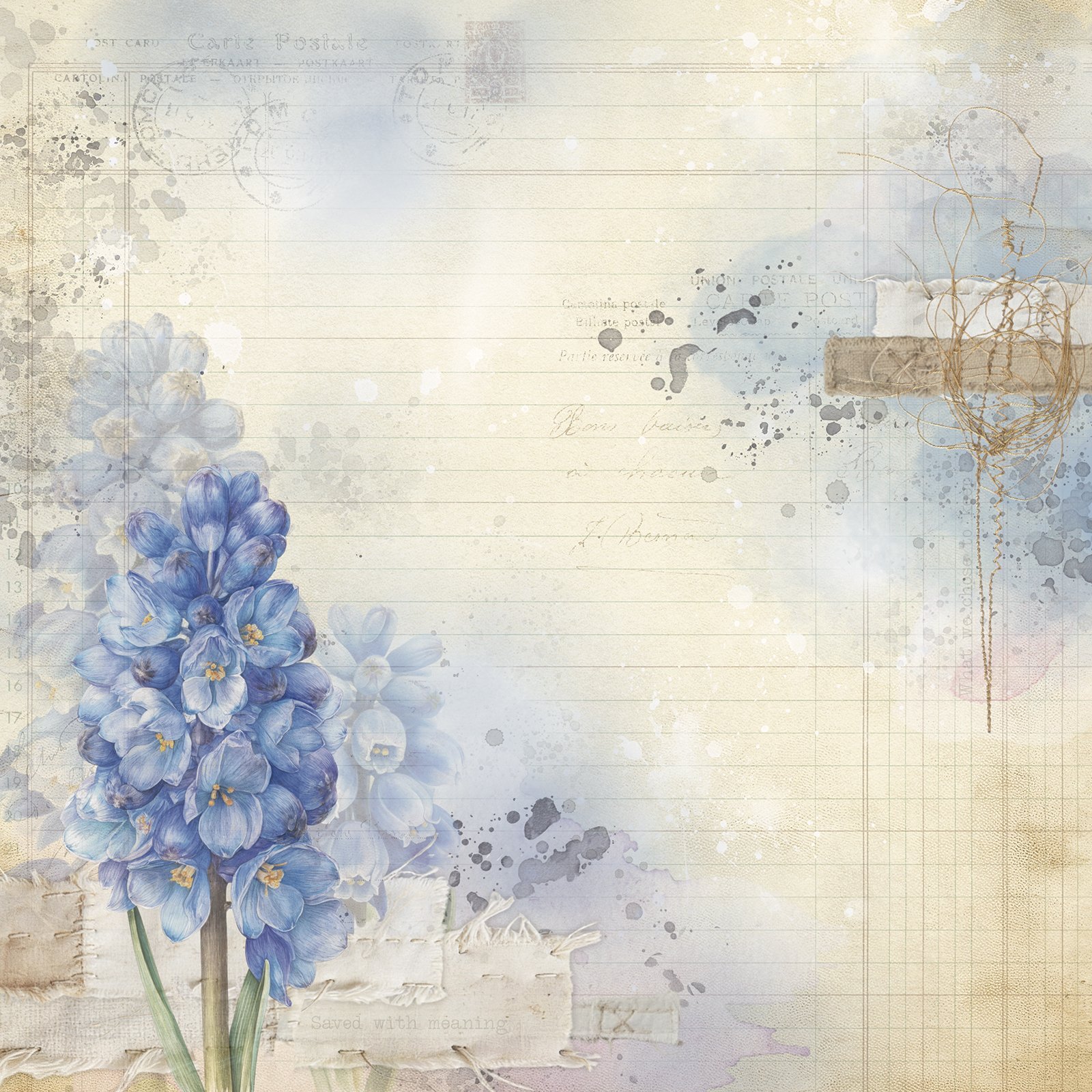 Alternative view of 49 and Market - The Keepsake Box Paper - Blue Memories