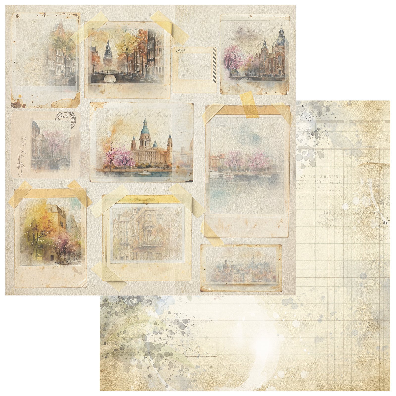 49 and Market - The Keepsake Box Paper - Forget Me Not